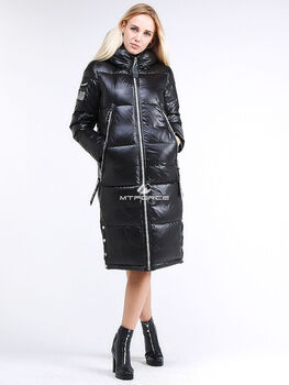 Женская зимняя классика куртка с капюшоном черного